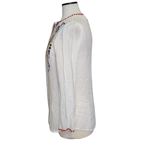 Johnny Was Feather Embroidered Blouse - Picture 2 of 6